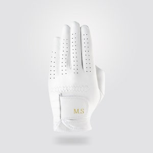 White Premium Personalized Cabretta Leather Golf Glove (LADIES) The Perfect Golf Gift