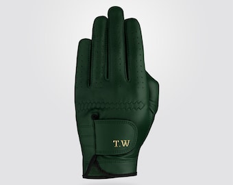 Olive Green Premium Personalized Cabretta Leather Golf Glove (MEN) The Perfect Golf Gift