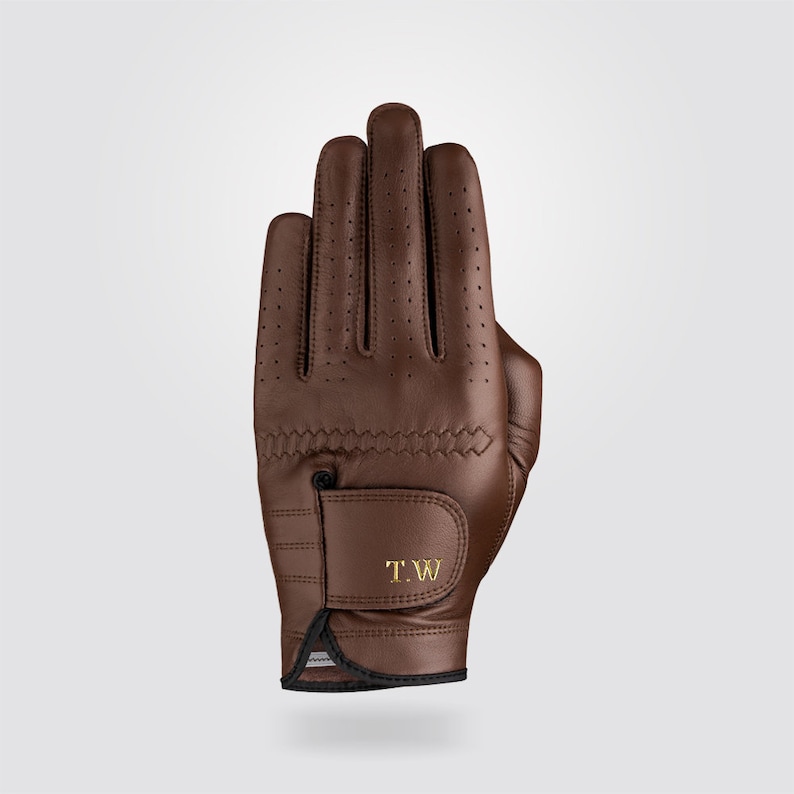Cognac Brown Premium Personalized Cabretta Leather Golf Glove Etsy