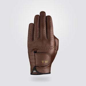 Cognac Brown Premium Personalized Cabretta Leather Golf Glove (MEN) The Perfect Golf Gift