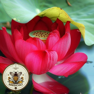 NEW! Red Sacred Lotus Bonsai Seeds,  Nelumbo Nucifera, For growing in Pond or Water Bowl NE8106