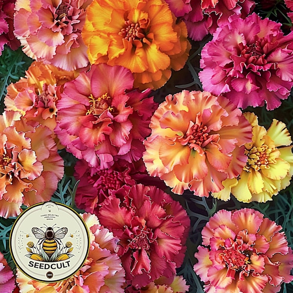 Strawberry Blonde Marigold Seeds, Tagetes Patula TG4310
