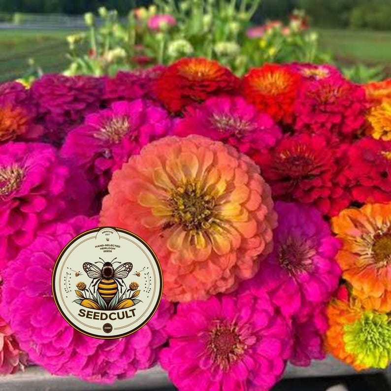 Semillas de zinnia GLOWSTICK, exclusivas de SeedCult, colores neón fluorescentes, ZE5325 imagen 5
