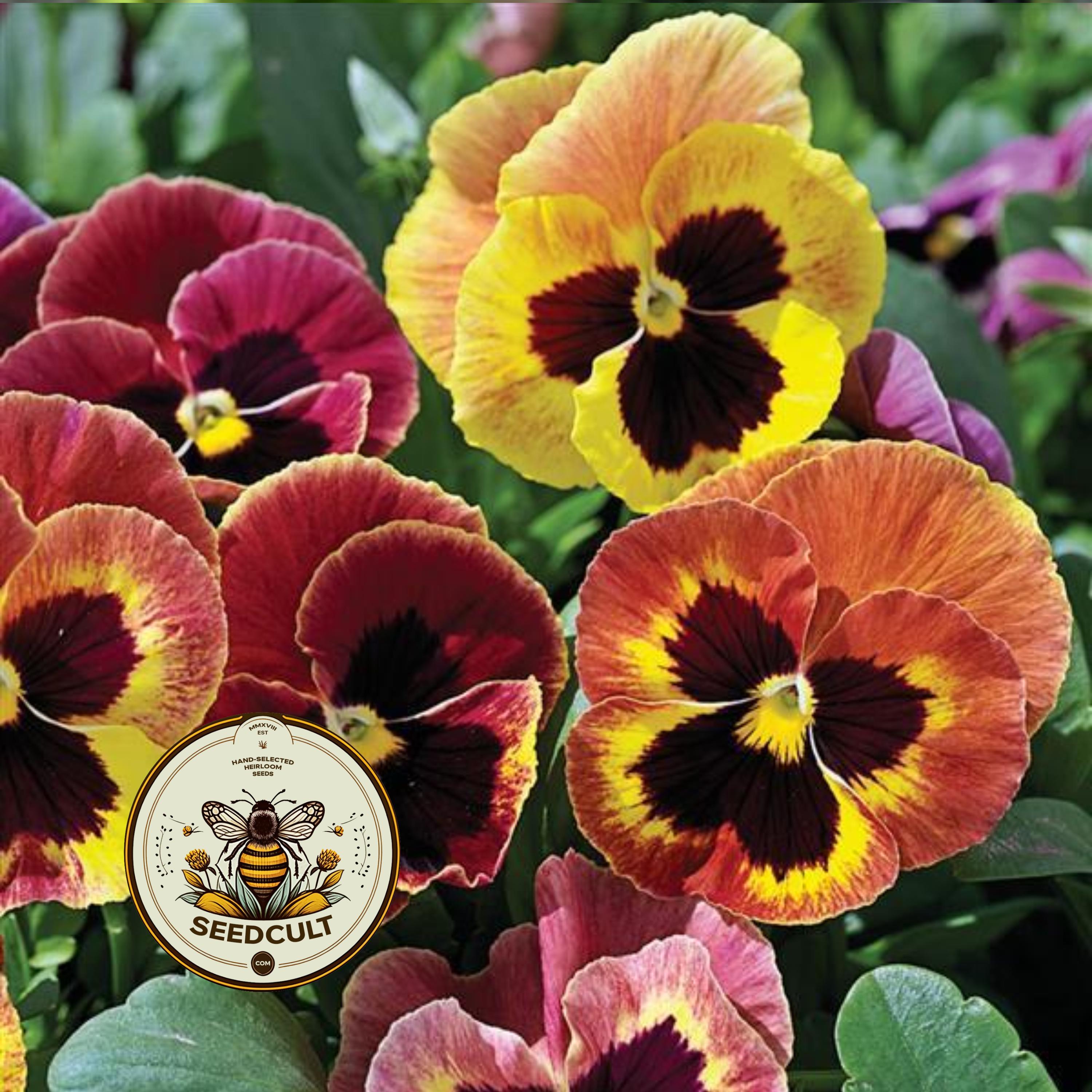 Mammoth Sangria Punch Matrix Pansy Seeds, Viola Wittrockiana