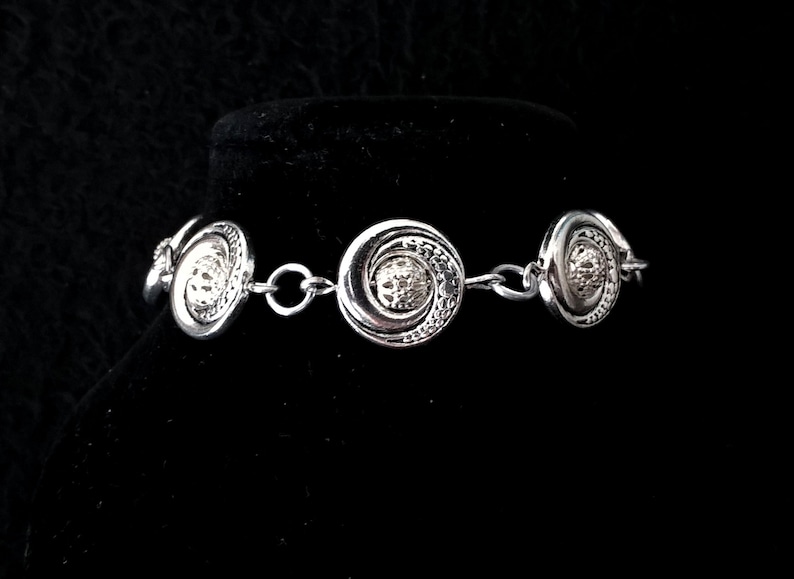 Filigree Bead Framed Bead Bracelet /& Earring Set