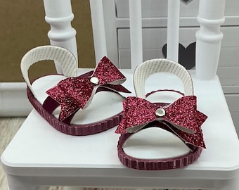 Sandalias de piel sintética para muñecas Mia de 12" y Pippa