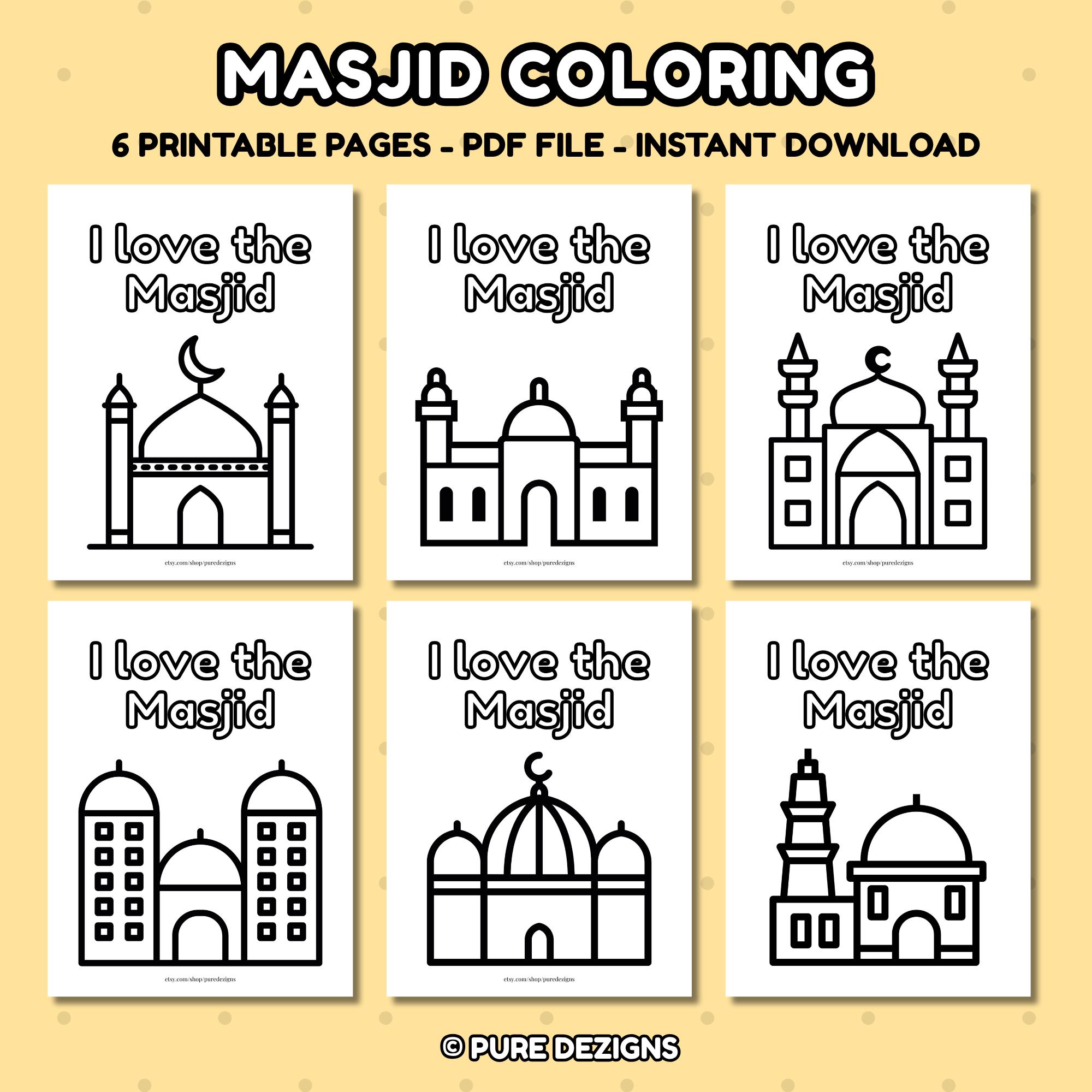Masjid Coloring Pages for Kids (digital Download) - Etsy