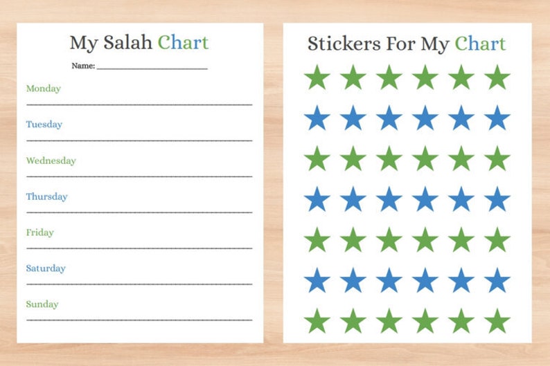 Printable Daily Salah Sticker Chart Sets for Kids in - Etsy New Zealand