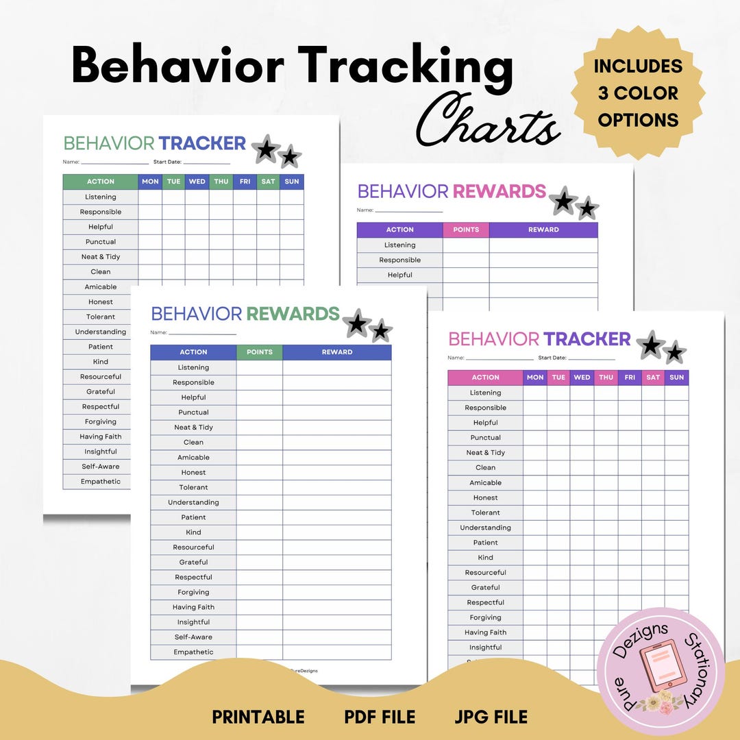 Behavior Chart and Reward Chart for Kids: Homeschool & Classroom ...