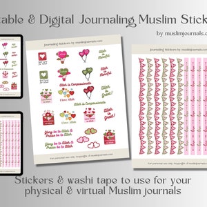 Love Allah Stickers, Muslim Journaling Stickers, Muslim Digital Stickers, Islamic Stickers, Muslim Printable Stickers, Quran Stickers