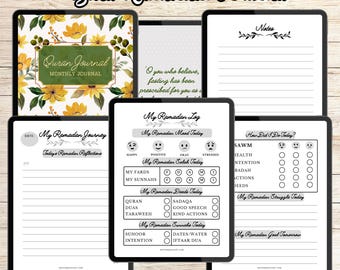Digital Ramadan Journal | 30-Day Planner, Reflection PDF (Fillable)