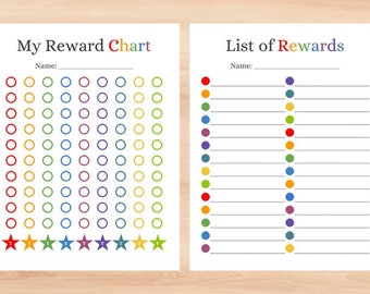 Printable Reward Charts Sets For Kids In Multicolor, Blue, and Pink For Parents, Teachers, and Homeschool Use