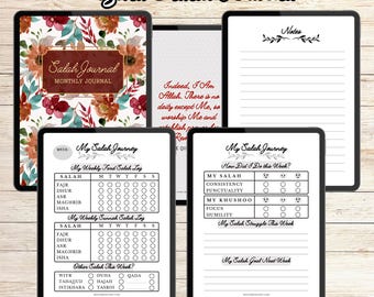 Digital Salah Journal | Muslim Prayer Tracker (Printable & Fillable)