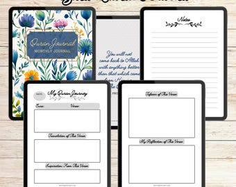 Digital 30-Day Quran Reflection Journal | Printable, Fillable PDF for Muslim Adults, Teens