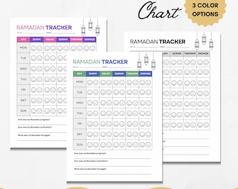 Ramadan Ibadah Tracker Chart for Kids, Muslim Homeschool (Digital Download)