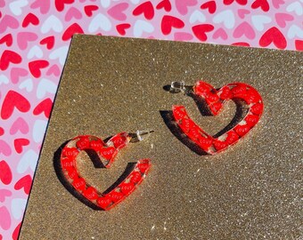 Love you Conversation boucles d’oreilles coeur