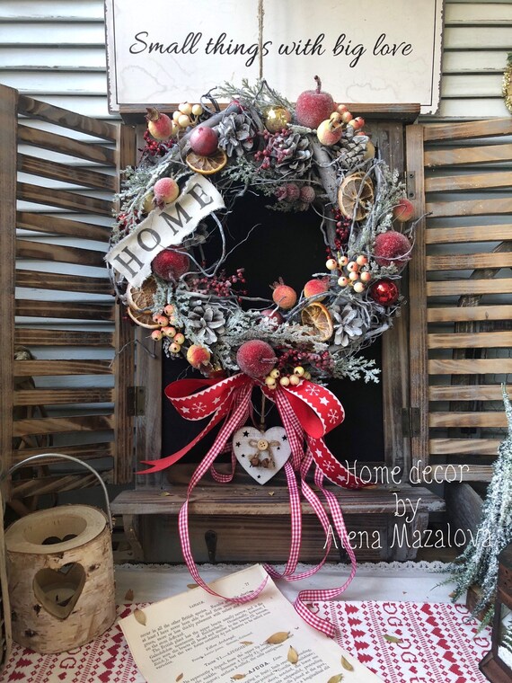 Christmas Wreath Door Decoration Wreath Etsy