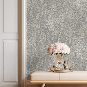Cream & gold abstract wallpaper,  paste the wall luxury metallic wallpaper mural