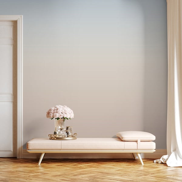 Brown & blue ombre wallpaper, minimalist paste the wall removable peel and stick wall mural