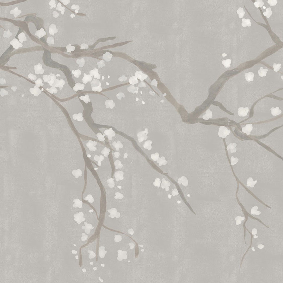 Chinoiserie Grey Cherry Blossom Wallpaper Paste the Wall Etsy