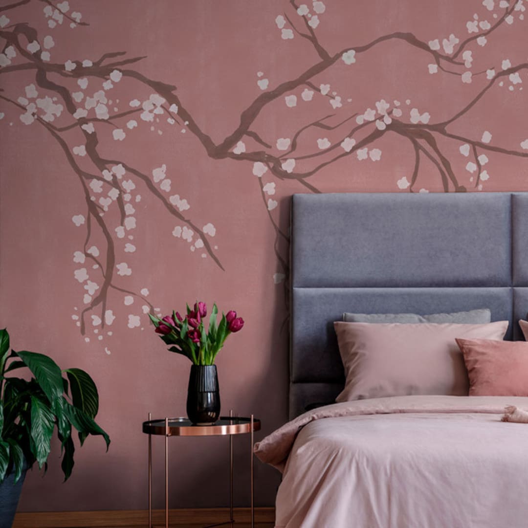 Chinoiserie Cherry Blossom Takeda Pink Wallpaper Mural - Etsy