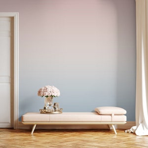 Pink & blue ombre wallpaper, minimalist paste the wall removable peel and stick wall mural
