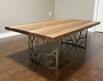 branch pattern steel bench or coffee table legs for live edge furniture or custom design of your own