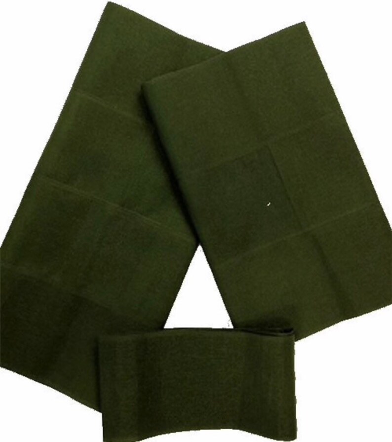 Olive Green Plain Aso-Oke 3 Piece Gele Set