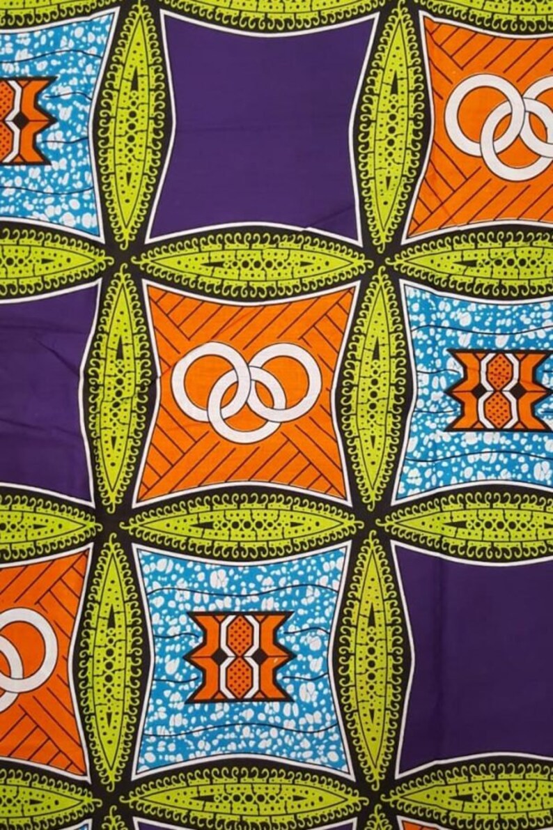 HF62 Premium Ankara Print FASHION Fabric 3 yards @ 9.99yd or 6 yards @ 6.66yd