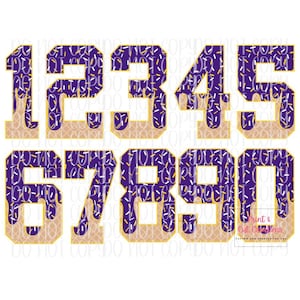 Purple Gold Sprinkle Drip Numbers 0-9 Baseball Life Custom Drawn Sprinkle Drip Ice Cream Drip Baseball Drip Softball Drip Digital Download