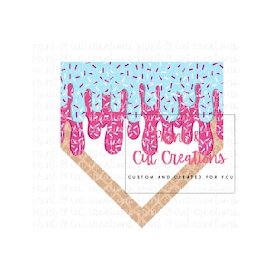 Sprinkle Drip Baseball Life PNG: Pink & Blue Digital Design