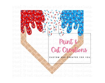 Red White and Blue Sprinkle Drip png | Cotton Candy Drip | Baseball Life | Sprinkle Drip | Ice Cream Drip | Baseball Drip  Baseball Drip PNG