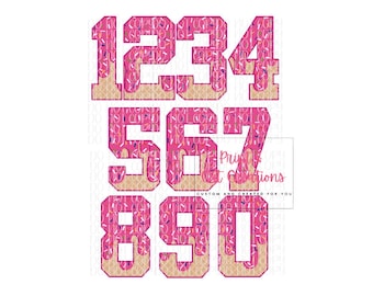 Pink Sprinkle Drip Numbers 0-9 Baseball Life Custom Drawn Sprinkle Drip Ice Cream Drip Baseball Drip Softball Drip Digital Download PNG DTF