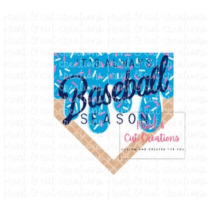 Baseball Season Ice Cream Drip PNG (Digital Download)