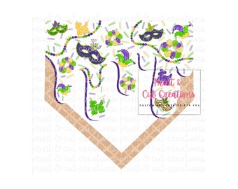 Mardi Gras Baseball Drip PNG: Purple Sprinkle Design (Digital)