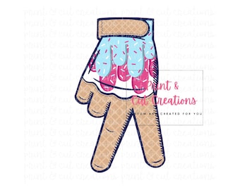 Ice Cream Drip Baseball Batting Glove PNG - Custom Design (Digital Download)