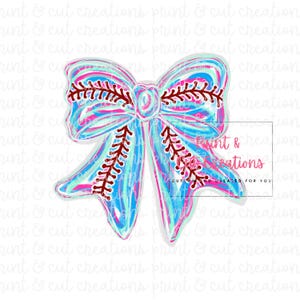 Coquette Bow PNG, Baseball Bow PNG, Softball Bow png, Bow Bundle PNG, Pink blue bow, Coquette bundle, Digital