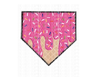 Può includere: Biscotto a forma di diamante da baseball rosa e bianco con codette. Il biscotto è ricoperto di glassa rosa e ha una consistenza a nido d'ape.