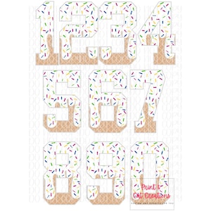 White Vanilla Sprinkle Drip Numbers 0-9 | Baseball Life | Custom Drawn | Sprinkle Drip | Ice Cream Drip | Baseball Drip | Digital | PNG |