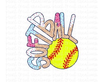 Softball Sprinkle Drip PNG: Custom Baseball Design (Digital Download)