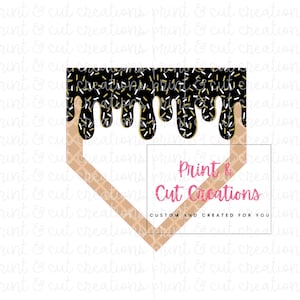 Black and Gold Baseball Drip PNG Black Gold Sprinkle Drip png Baseball Life Sprinkle Drip Ice Cream Drip png Baseball Drip Digital PNG DTF