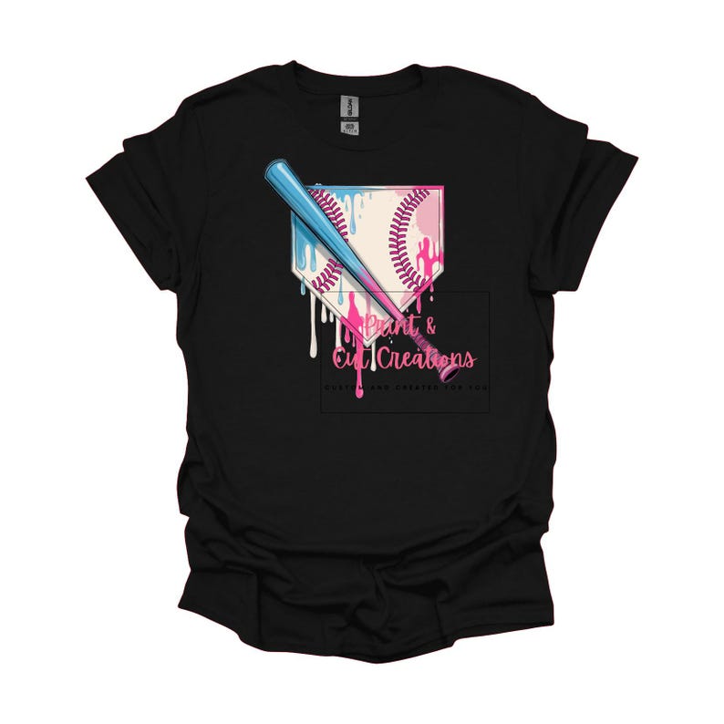 Baseball Drip PNG: Röd & Svart Glassdesign (Digital Nedladdning) bild 9