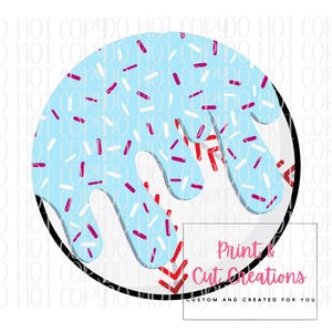 Blaues Cotton Candy Baseball Stickmuster (PNG Digital Download)