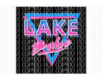 Lake Babe Neon 80s Retro Clipart (PNG, SVG Digital Download)