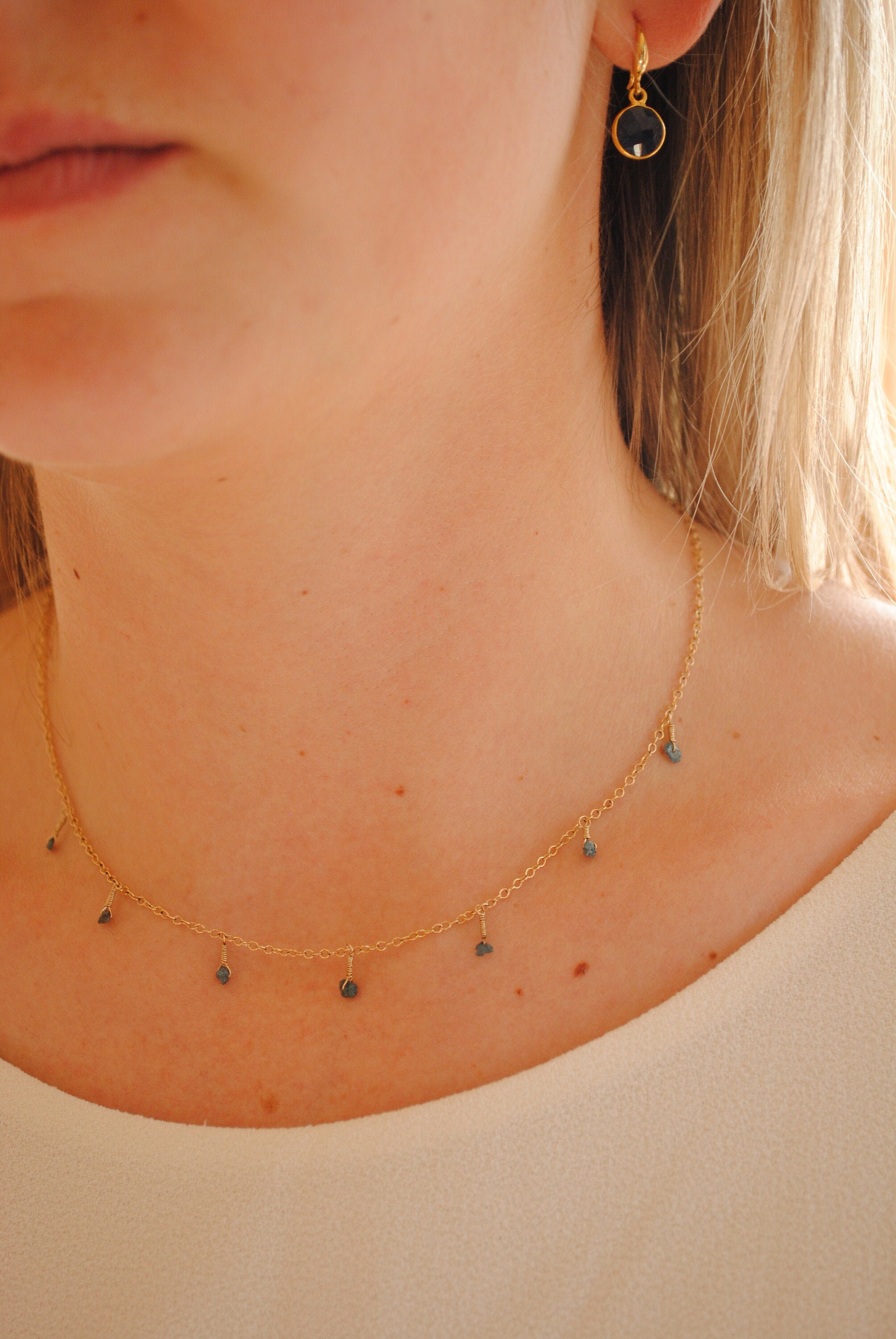 blue diamond choker