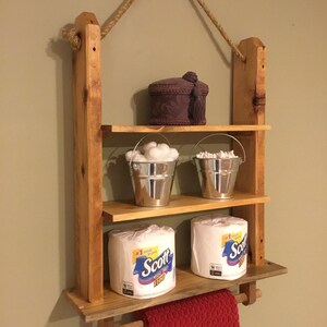 Bathroom Shelf Organizer Distressed Weathered Farmhouse Decor Towel Rack Wooden Hanging Wall Storage Shelves Kitchen Spice Rack