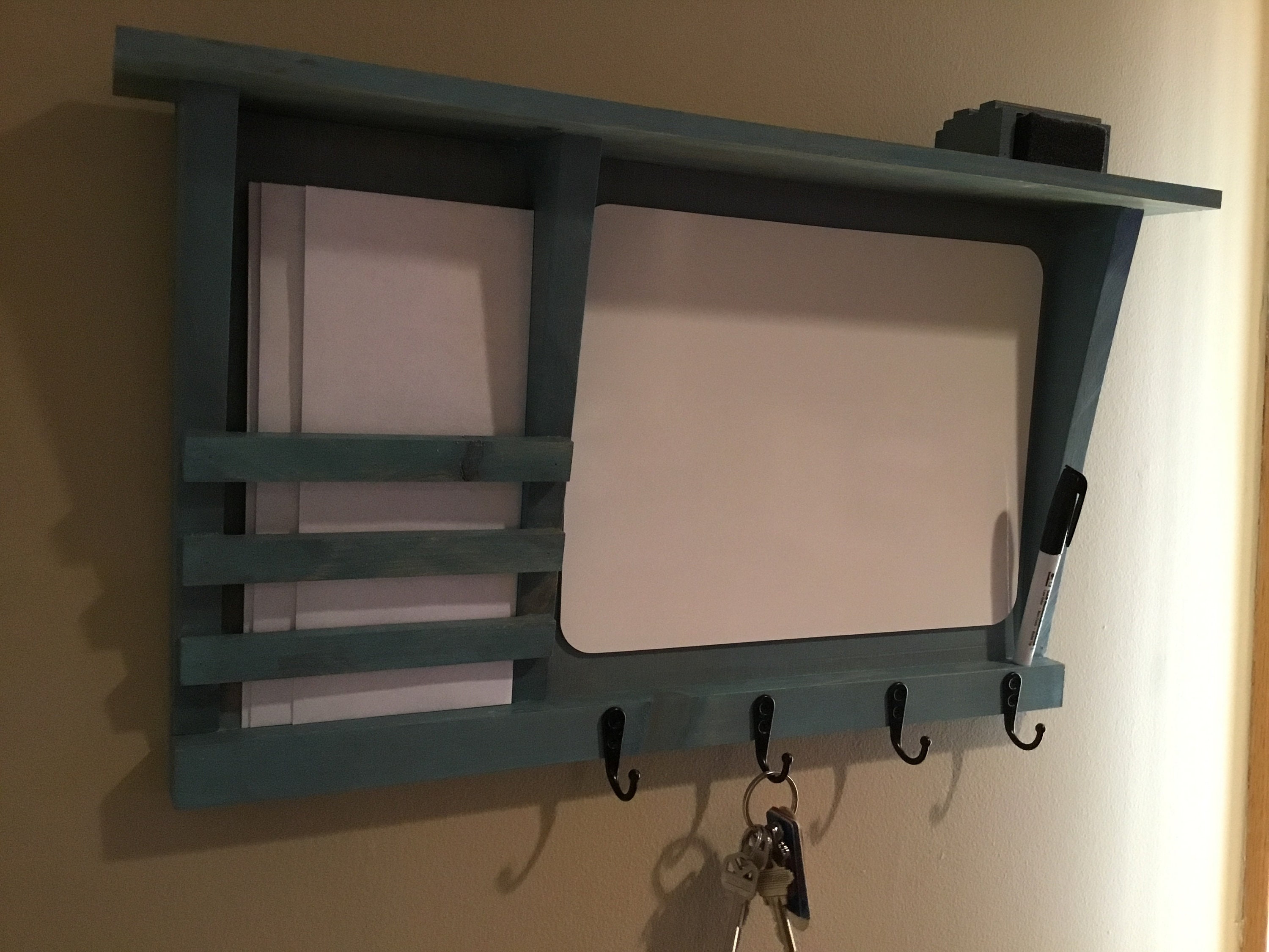 Memo Board Key Holder Mail Holder Distressed Farmhouse Style Etsy