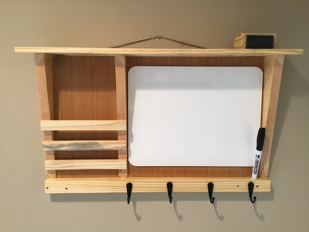 Memo Board Key Holder Mail Holder Distressed Farmhouse Dry Erase Memo