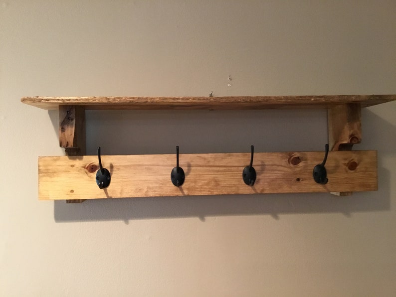 Entryway Coat Rack Shelf Bathroom Organizer Distressed Etsy