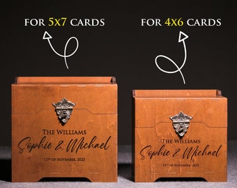 Wedding guest book box, Wedding advice box, Well wishes box, Guestbook card box, Wooden guestbook box, Alternative guest book with cards